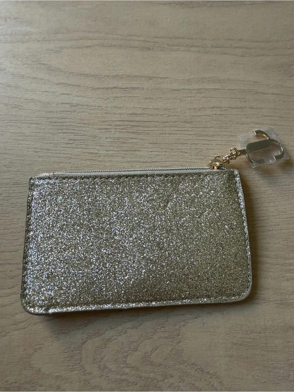 Jimmy Choo Gold Glitter Card Holder Pouch
